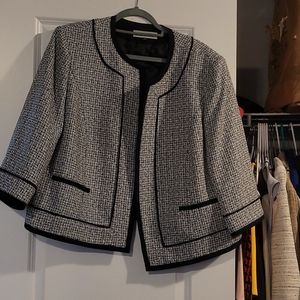 Dressy suit jacket, 18W, black and white, lined